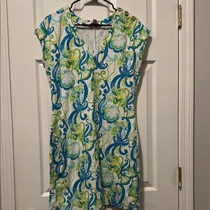 Lilly Pulitzer Blue and Green Patterned Dress